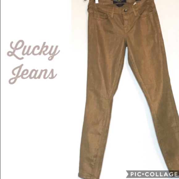 Lucky Brand | Gold Bronze Metallic Jeans - Picture 2 of 8